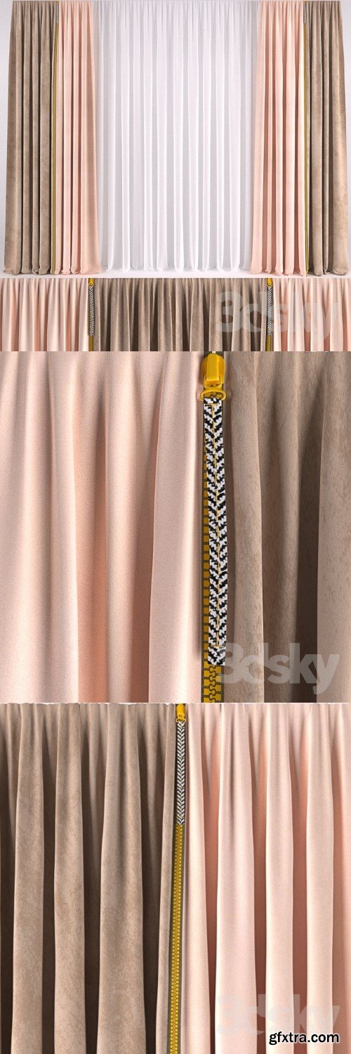 Curtain with Color Zipper