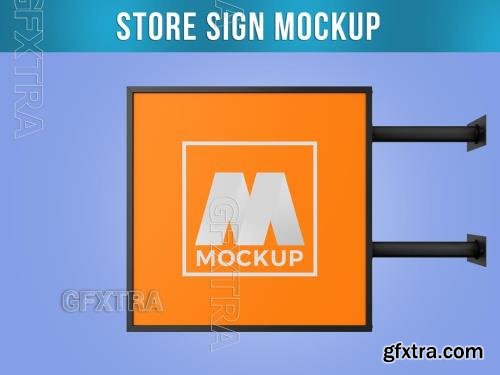 Store Signboard Mockup Front View 544623145