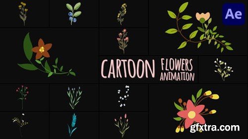 Videohive Cartoon Flowers Animations for After Effects 45587706