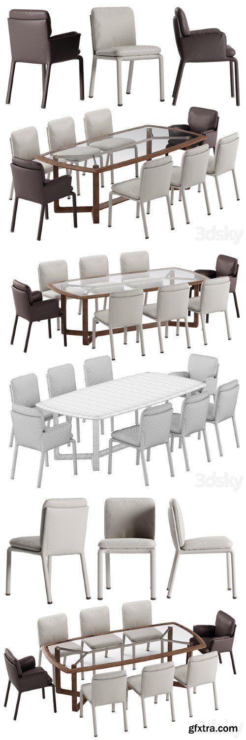 Natuzzi Ambra chair Amber table set