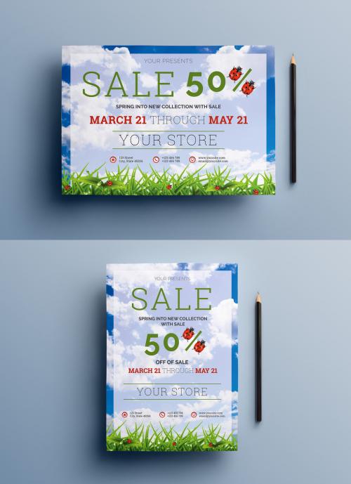 Four Spring Sale Flyer Layouts 143591963