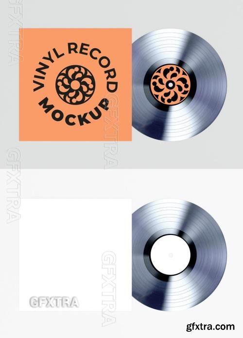 Vinyl Record with Cover Top View Mockup 544565096