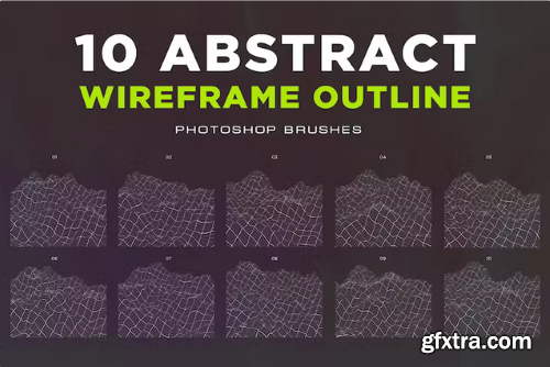 10 Abstract Wireframe Brushes