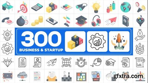 Videohive 300 Icons Pack - Business & Startups 45655212