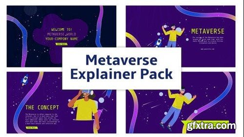 Videohive Space Metaverse Explainer Animation Scene Pack 45686957