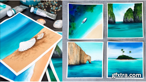 Seascapes for Beginners : Learn to Paint 10 Easy Watercolor Seascapes