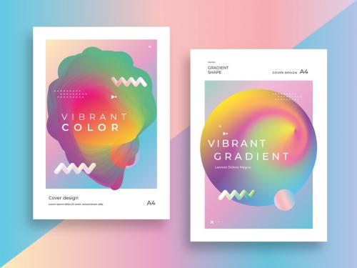Modern Poster Layout with Gradient Fluid Shape 590608497