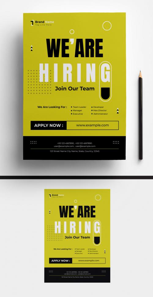We Are Hiring Flyer Design Template 582950948