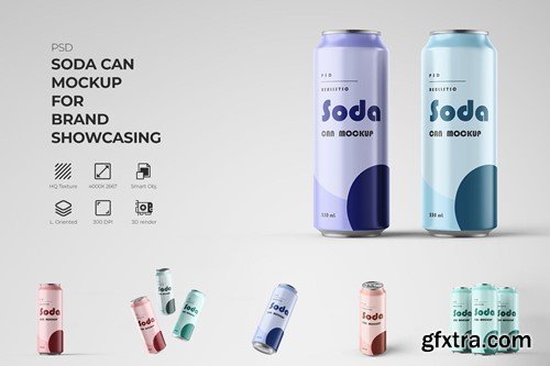 Soda Can Mockup in Studio Light