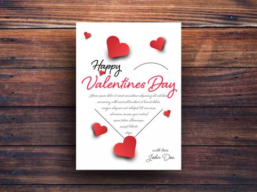 Valentine's Day Card with Heart Silhouette 246030481