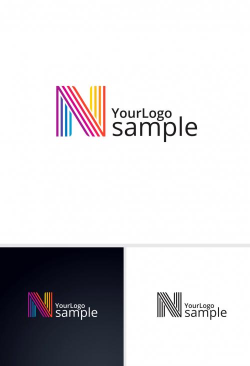 N with Lines Logo Layout 254449053