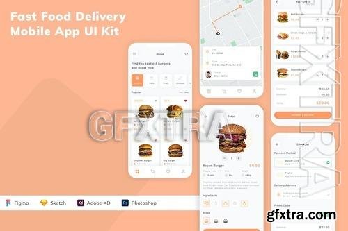 Fast Food Delivery Mobile App UI Kit A5TNUKK