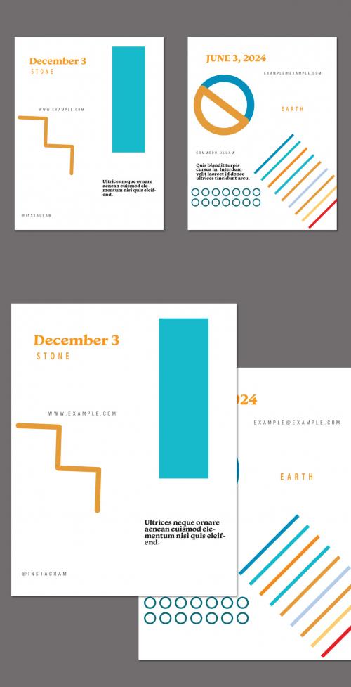 US Letter Flyer Template Very Minimal With Simple Bright Geometric Shapes 582827091