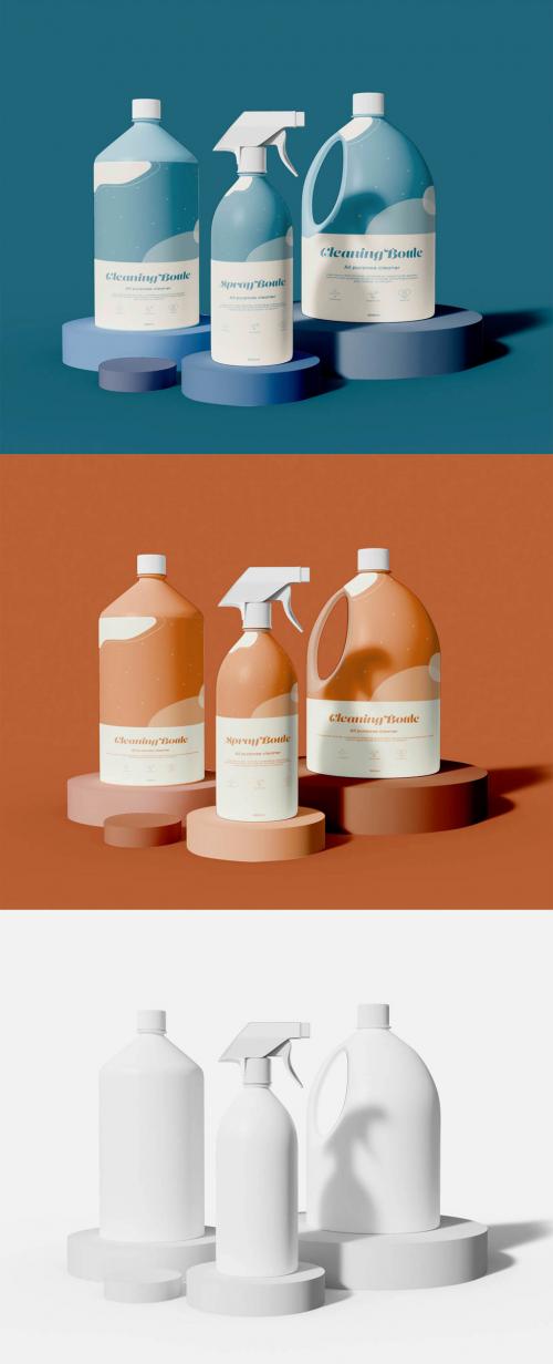 Cleaning and Spray Bottles Mockup 508121437