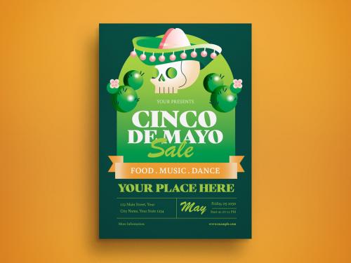 Green 3D Cinco De Mayo Sale Flyer Layout 590980924