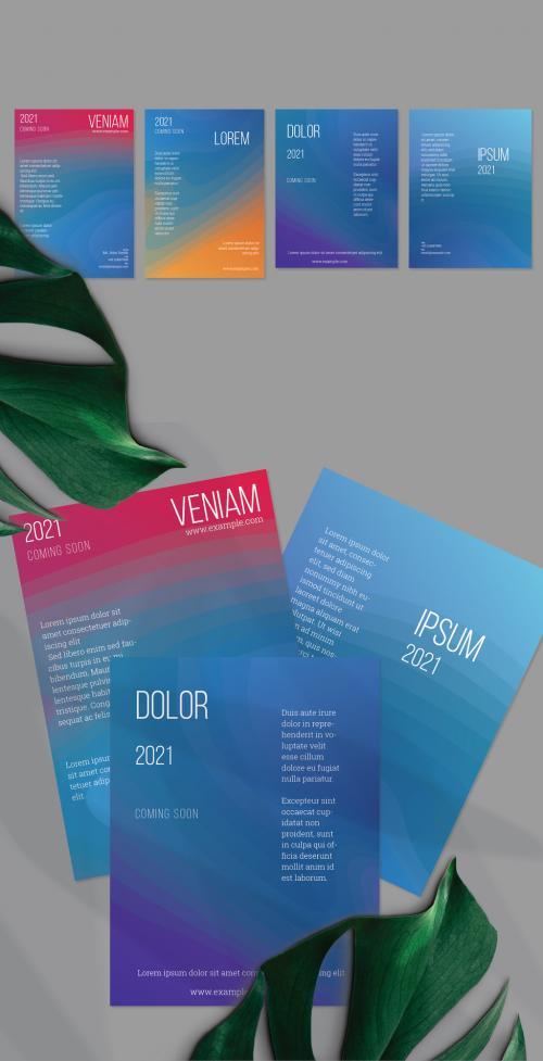 Flyer Layout with Futuristic Wavy Gradient Blend Shapes 592379452