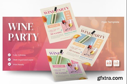 National Day of Wine Flyer Ai & EPS Template B9ZJJ57