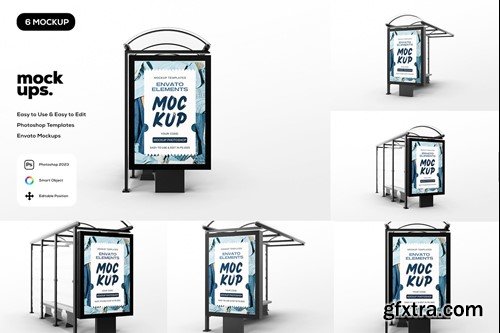 Advertise Poster Bus Station Mockup T5WJSUP