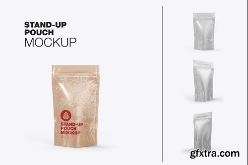 Set Kraft Stand-up Pouch Mockup TQSNXLL