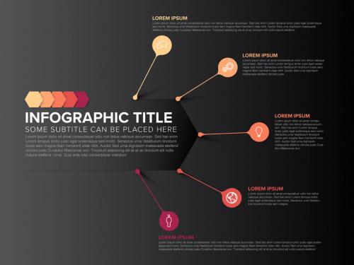 Multipurpose Dark Infographic with Droplet Pointers 357062291