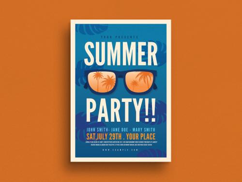 Summer Party Flyer Layout 222354900