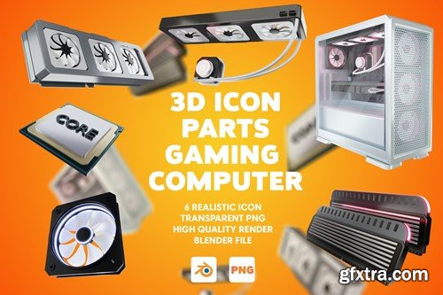 3D Icon Realistic Computer Parts Gaming AXZ8T57