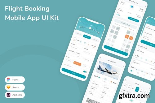 Flight Booking Mobile App UI Kit G57FRS6