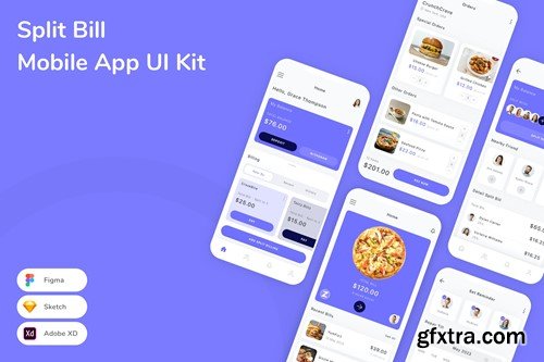 Split Bill Mobile App UI Kit VECTY82