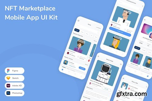 NFT Marketplace Mobile App UI Kit SRMC4BQ