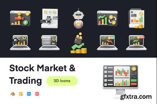 Stock Market And Trading 3D Icon 94XXJNB