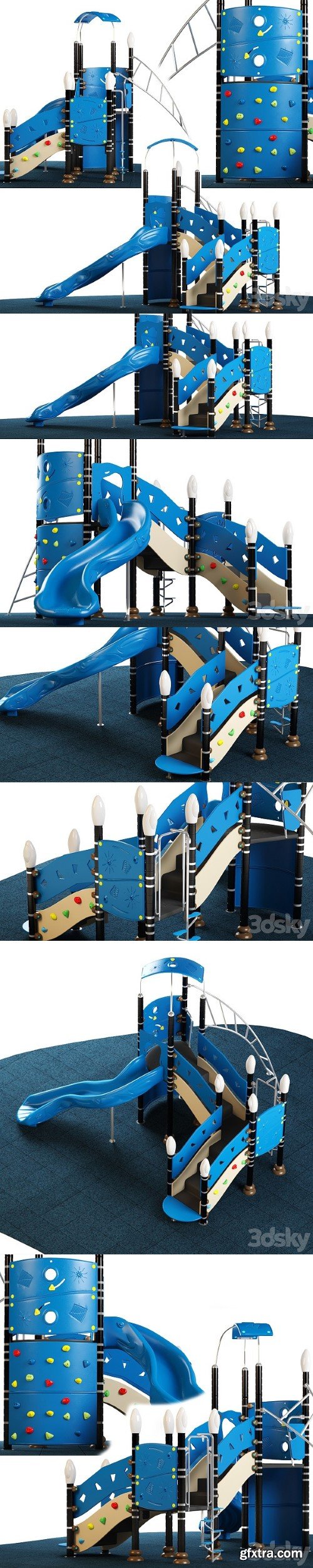 Kids playground Equipment With Slide Climbing 03