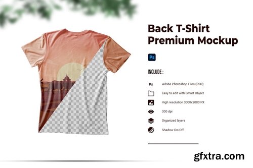 Back T-Shirt Premium Mockup D7G2JZA