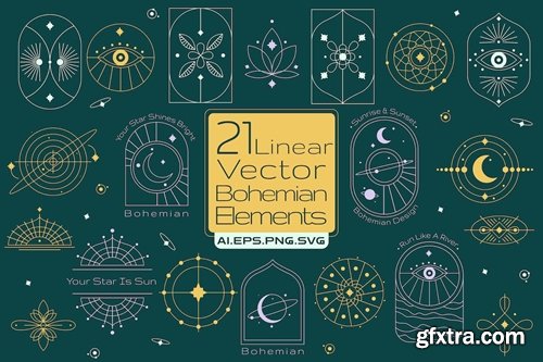 21 Bohemian Linear Vector Elements LEPQHH7