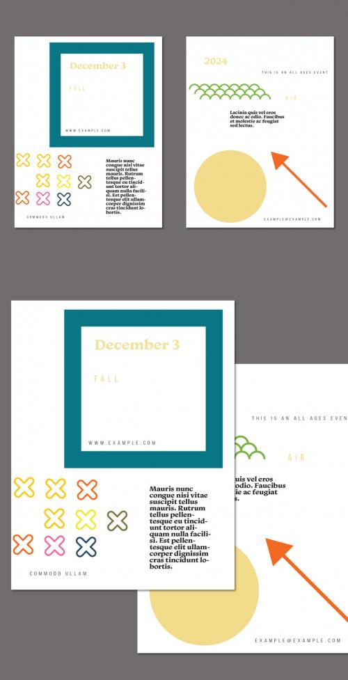 US Letter Flyer Template Very Minimal With Simple Bright Geometric Shapes 588162284
