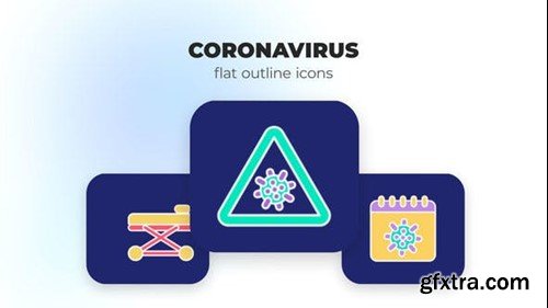 Videohive Coronavirus - Flat Outline Icons 45844430
