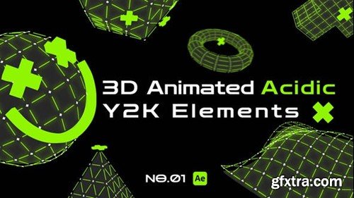 Videohive 3D Animated Acidic Y2K Elements 45874879