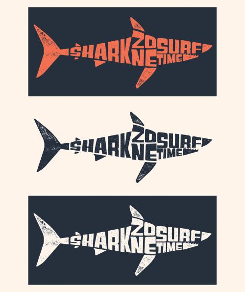 Shark Typography Flyer Layout 382432587