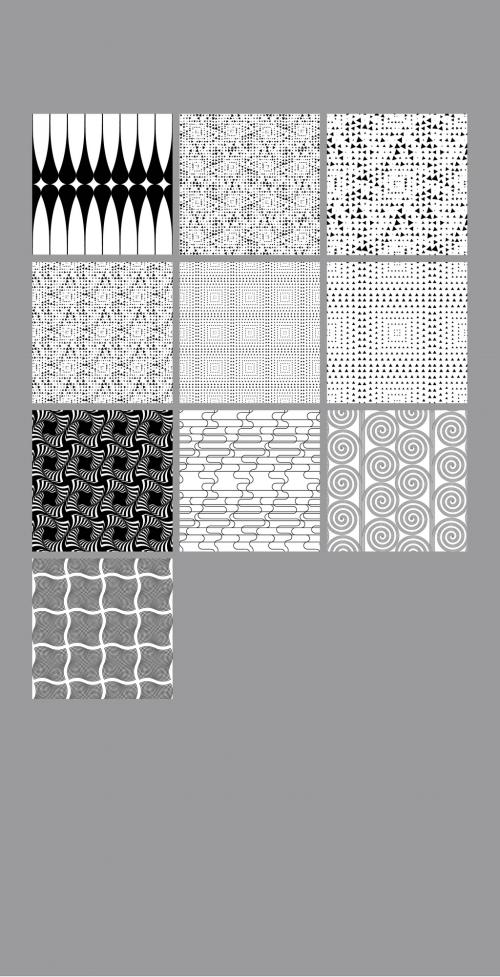 Black and White Geometric Seamless Pattern Collection 366364344