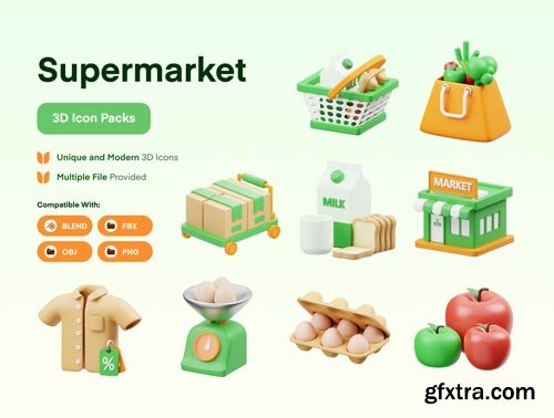 Supermarket 3D Icon Ui8.net