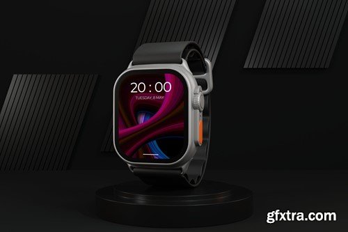 Dark Background Smartwatch Mockup 5M8HSER