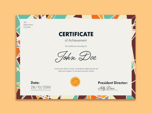Certificate with Mosaic Design 572090008