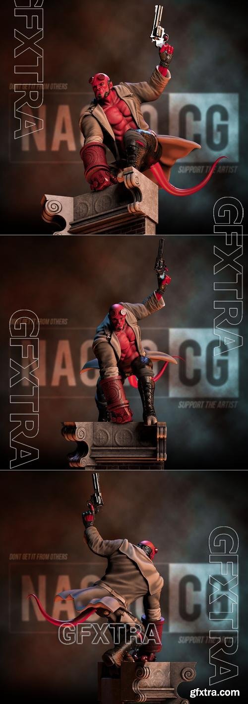 Fan Art Hellboy - Statue – 3D Print Model