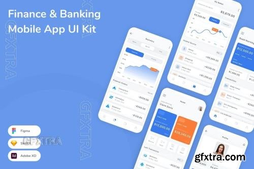 Finance & Banking Mobile App UI Kit 9JQDHYU