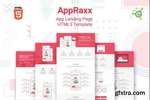AppRaxx - 5 in 1 App Landing HTML5 Template 69VMPPT