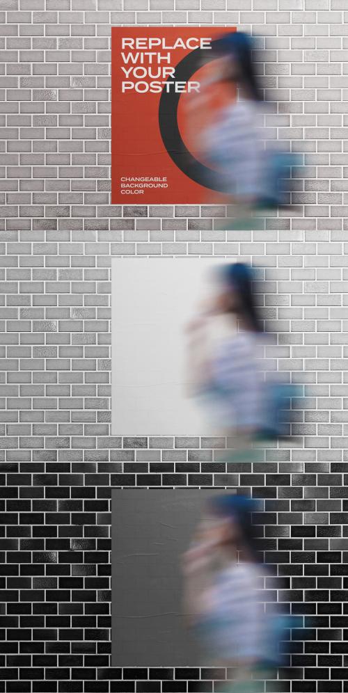 Poster Wall Mockup Template Street Outdoor Glued Advertisement 588741258