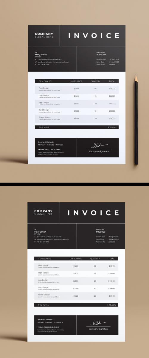 Company Invoice Design Template 570485864