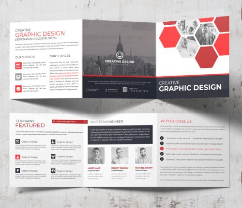 Business Square Trifold Brochure Design Template 566557012