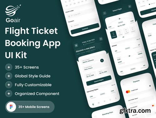 Goair - Ticket Booking App UI Kit Ui8.net