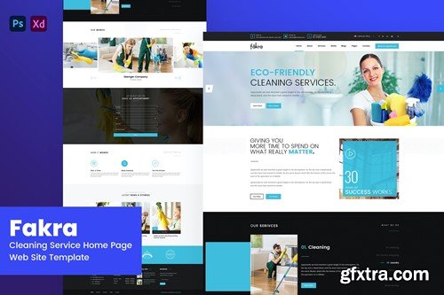 Fakra - Cleaning Service Website Design Template 49HQNJN