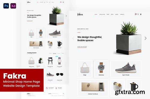 Fakra - Minimal Shop Website Design Template WAVNX7A